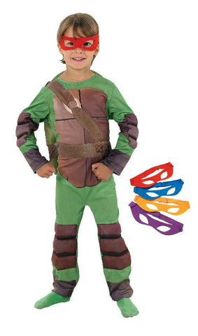 TMNT DELUXE COSTUME WITH 4 MASKS - SIZE M