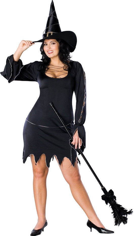 WITCH COSTUME BLACK CLASSIC, ADULT - SIZE STD