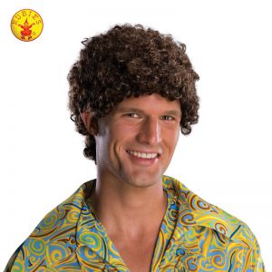 BROWN 70'S DISCO WIG - ADULT